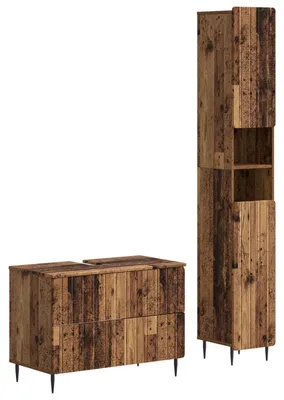 Immagine prodotto di Set di due mobili da bagno in legno riciclato, modello ZWOLLE