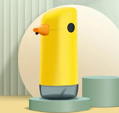 Produktbild von 220 ml Seifenspender Cartoon Duck Design Nachfüllbar batteriebetriebener Einstellbarer Speicher ABS Automatische Induktion Händedesinfektionsmittel Spender für Küche