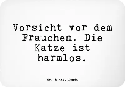 Produktbild von Mr. & Mrs. Panda magnet Vorsicht vor dem Frauchen.... - Weiß - Geschenk, haftmagnet, Kühlschrankmagnet, Hausdrachen, whiteboardmagnet, Frauchen, Sprüche, Tier, Katze