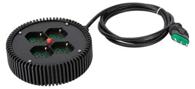 Immagine prodotto di FANTON Multipresa ROTONDA industriale in PVC 4 prese bipasso schuko italo/tedesche 2P+T 16A cavo 2 m. disgiunture termico 42040
