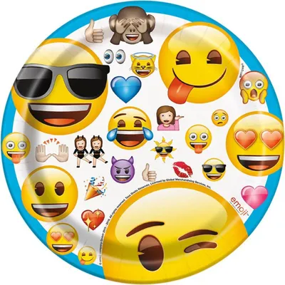 Produktbild von Pappteller "Emoji" | Ø18cm/8Stk.
