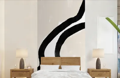 Produktbild von MuchoWow® Fototapete für Wohnzimmer oder Schlafzimmer Wandtapete Vinyl Motivtapete Abstrakt - Linie - Design - Pastell - 120x240 cm - Hintergrundbild
