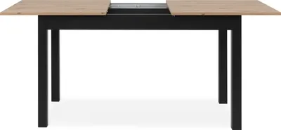 Produktbild von Industrieller ausziehbarer Tisch für 10 Personen + 40 cm Verlängerung – schwarze Eiche – 137–177 x 80 x Höhe 76,5 cm
