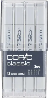 Produktbild von Copic Classic Set Grafikmarker - Neutral Grey - Nachfüllbar mit Copic Ink - 12Stk