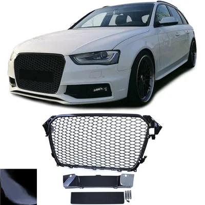 Kühlergrill Sportgrill Waben Schwarz Glanz für Audi A4 B8 8K Facelift 2011-2015 – Produktansicht