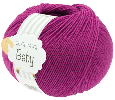 Produktbild von Lana Grossa COOL WOOL BABY 50 g sanfte Babywolle, super fein, atmungsaktiv 220 m Farbe 345 - Rotviolett