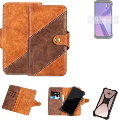 Produktbild von K-S-Trade Handyhülle Schutzhülle Bookstyle Case Wallet-Case kompatibel mit Doogee S99 Cover Klapphülle Kantenschutz Smartphone dunkelbraun braun 1x