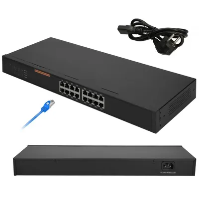 Obrázok produktu pre Extralink HEXON 16x 10/100/Mb/s, Nespravované, L2, Fast Ethernet (10/100), Inštalácia do Racku