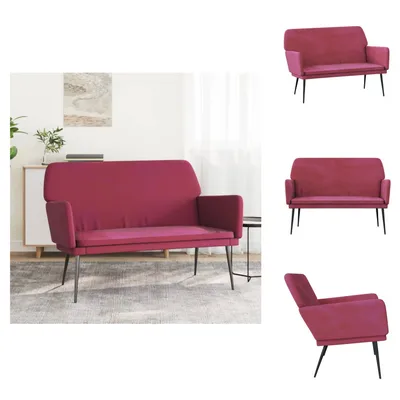 Obrázok produktu pre vidaXL Lavica vínová červená 108x79x79 cm zamat - Lavice