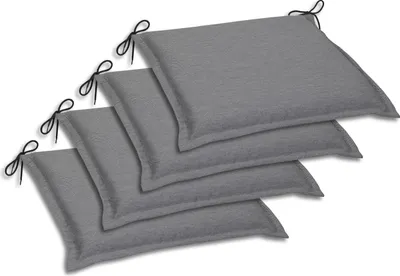 Produktbild von GO-DE Textil, Sitzkissen Sitzmöbel, 4er-Set, Farbe: grau, Maße ca.: 45 cm x 47 cm x 5 cm