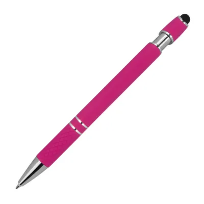 Produktbild von Touchpen Kugelschreiber aus Metall / mit Muster / Farbe: pink