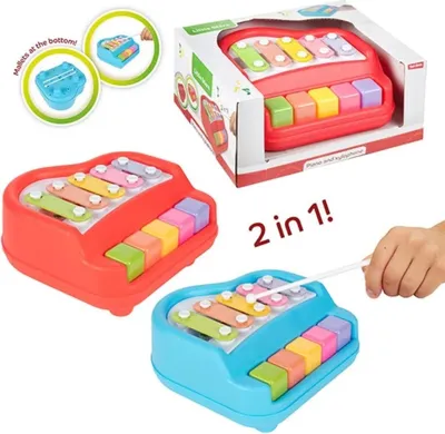 Zdjęcie produktu dla Toi-Toys pianino i ksylofon dla niemowląt z pałeczkami - kolorowa muzyczna zabawa