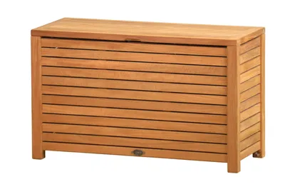 Produktbild von Wäschebox Holz Allegra groß Wäschetruhe Massivholz Teak Wäschekorb premium 100 x 40 cm