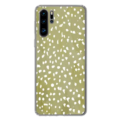 Produktbild von MuchoWow® Handyhülle Schutzhülle Hülle für Huawei P30 Pro Polka dots - Weiß - Grün Silikon Softcase Handy Hülle - Schutzdeckel