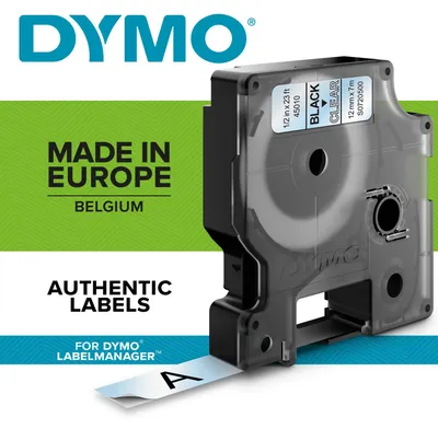 Zdjęcie produktu dla DYMO D1 oryginalne etykiety | Rolka 9 mm x 7 m | Czarny druk na białym tle | Etykiety samoprzylepne do drukarek etykiet LabelManager | 10 szt., Biały, Samoprzylepne etykiety do drukowania, 9 mm, 7 m, 300 g, 10 szt.