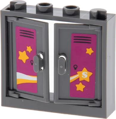 Produktbild von 1x Lego Fenster Rahmen 1x4x3 neu-dunkel grau Tür 1x2x3 Sticker Griff 60614 60594