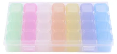 Image de Sortierbox - 28 compartiments pour petites pièces - Boîte de rangement pour perles et bijoux - Transparente