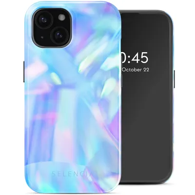 Produktbild von Selencia Vivid Rückabdeckung mit MagSafe iPhone 15 - Holographic Blue Dream
