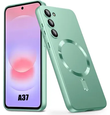 Image de Coque pour Samsung Galaxy A37 5G, Silicone Anti-Rayures Antichoc avec Cercle Magnétique Vert