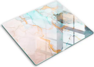 Zdjęcie produktu dla Deska kuchenna – 60 cm x 52 cm - Szklana deska do krojenia - Szkło hartowane – Antypoślizgowa - Abstrakcja Marmur