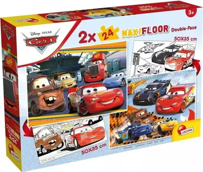 Obrázek produktu pro Oboustrann 2x24el Maxi podlahov puzzle Auta LISCIANI 91713