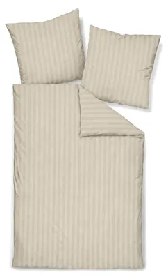 Produktbild von Traumschlaf Mako-Satin Bettwäsche Stripe 2x Kissenbezug 80x80 cm beige