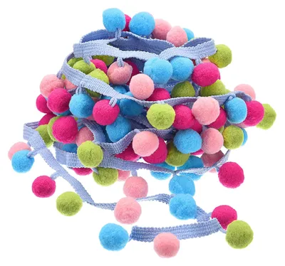 Pompom-Kwastband, 2 m, Nähband für Basteln, Vorhänge, Kleidung, Kissen