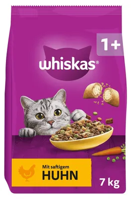 Productafbeelding van Whiskas Adult 1+ droogvoer voor volwassen katten met kip - 7 kg