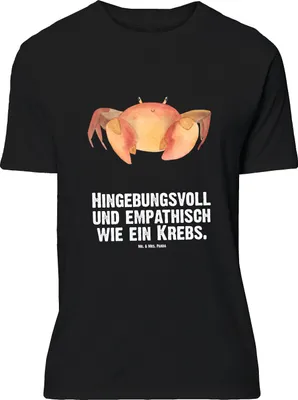 Produktbild von Mr. & Mrs. Panda Größe L T-Shirt Sternzeichen Krebs - Schwarz - Geschenk, Geburtstag Juni, Meerestier, Meer, Krebse, Tshirt, Shirt, mit Spruch, Krabbe