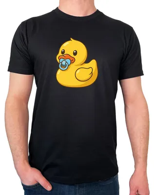 Produktbild von Huuraa Herren T-Shirt Quietscheente Baby Gummiente Säugling M Black Bio Baumwolle Fairtrade Herrenshirt Geschenkidee
