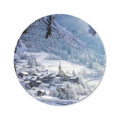 Produktbild von MuchoWow® Mauspad Mousepad Alpen - Schnee - Dorf 20x20 cm - Mousepads - Maus Mat - Pad - Mausunterlage - Schreibtischmatte
