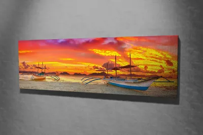 Image de Wallity, PC007- MJS1276, Multicolore, Tableaux sur toile, 30 x 80 cm, 100 % toile