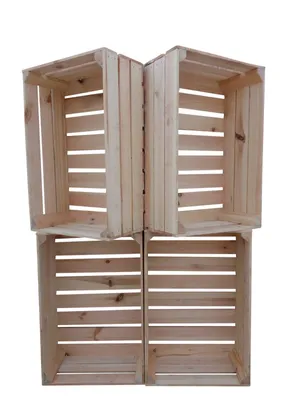 Produktbild von 4er Holzkisten, 60x40x20 cm, Aufbewahrung und Dekoration für Zuhause in Natur Farbe