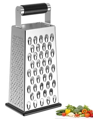 Image de Râpe à légumes à 4 faces en acier inoxydable, râpe de cuisine, râpe à légumes, râpe carrée pour un râpage moyen, fin et ultrafin, râpe à pommes de terre, Grater Kitchen pour fruits, légumes et fromage