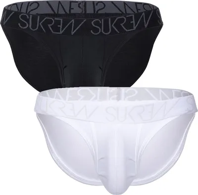 Image de SUKREW - Sous-vêtement Slips Hommes - Tanga Multipack 1x Black + 1x White - Taille XL