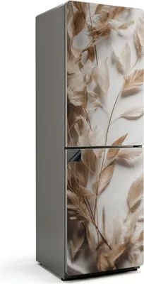 Zdjęcie produktu dla Kompozycja delikatnych liści - Osłona magnetyczna na lodówkę - Folia dekoracyjna magnetyczna do kuchni - Dekoracja magnetyczna na lodówkę - Samoprzylepna tablica magnetyczna - Folia magnetyczna na drzwi lodówki - 60x190 cm
