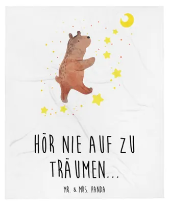 Produktbild von Mr. & Mrs. Panda Bettdecke Bär Träume - Weiß - Geschenk, Teddy, Decke, Schlafdecke, Plaid, Kuscheldecke, Träumen, Tagesdecke, Traumdeutung, Wohndecke, Traum