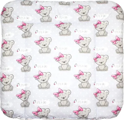 Produktbild von Baby Wickelauflage 70 x 70 cm Wickeltischauflage Auflage für Wickeltisch 24. Girl Bärchen