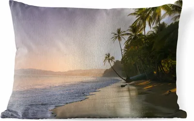 Produktbild von MuchoWow® Outdoor Kissen - Strand - Sonnenuntergang - Tropisch - 60x40 cm - Wetterfest - Lounge Kissen - Zierkissen - Kissen für Innenräume