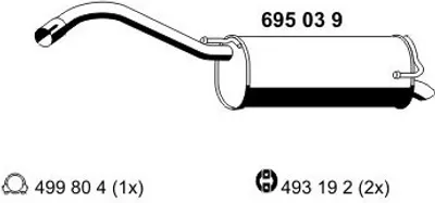 Produktbild von ERNST 695039 Endschalldämpfer für NISSAN MICRA III (K12) Auspuff
