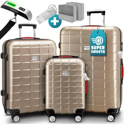 Produktbild von Hartschalenkoffer-Set, 3-teilig, ABS, TSA-Schloss, 360°-Rollen