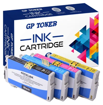A box of GP Toner ink cartridges with four cartridges displayed in front of it.