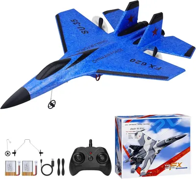 Obrázok produktu pre RC lietadlo 2.4 GHz, 2 kanály SU35 stíhačka, pre začiatočníkov, EPP pena s osvetlením, modrá
