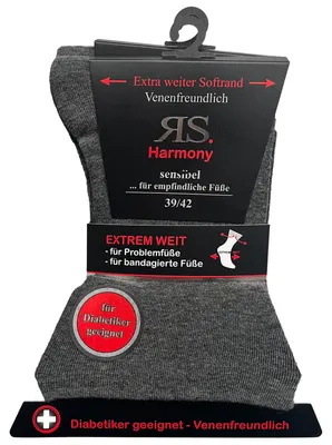 Produktbild von RS Harmony 2er-Pack Strumpf extrem weit anthrazit