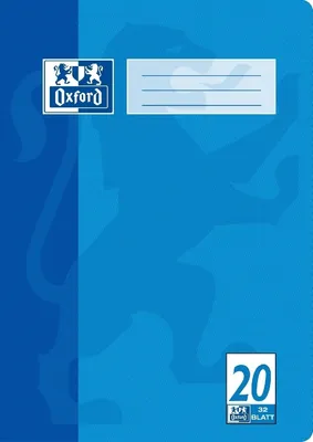Produktbild von Schulheft A4 blanko mit Linienblatt Lineatur 20 32 Blatt türkisblau Packung mit 10 Stück