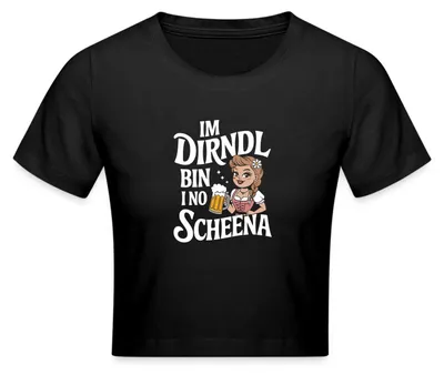 Produktbild von Spreadshirt Im Dirndl Bin Ich Noch Schöner | Dirndl Ersatz Crop Top, XL, Schwarz