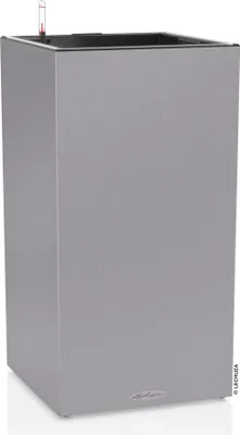 Produktbild von LECHUZA-Pflanzgefäß CANTO Stone 40 LED High Steingrau | mit Bewässerung und Pflanzeinsatz mit LED-Lichtband | Naturstein-Optik |40 x 40 x 76 cm| 13640