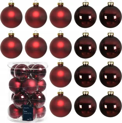 Produktbild von Kastanienbraune Glaskugeln-Set 16 Stück, 8 cm, matt & glänzend, edle Weihnachtsdeko
