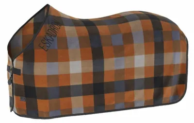 Produktbild von Eskadron Platinum Abschwitzdecke " FLEECE CHECK ", amber-pale grey-slate blue-black Größe - 155cm