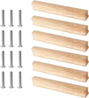 Image de Poignée de tiroir universelle en bois, finition bois